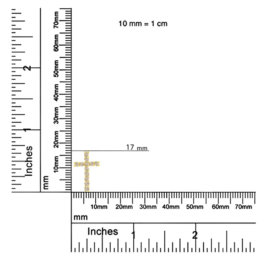 10K Yellow Gold Plated .925 Sterling Silver 1/2 Cttw Fancy Champagne Diamond Cross 18" Pendant Necklace (K - L Color, I1 - I2 Clarity) - LinkagejewelrydesignLinkagejewelrydesign