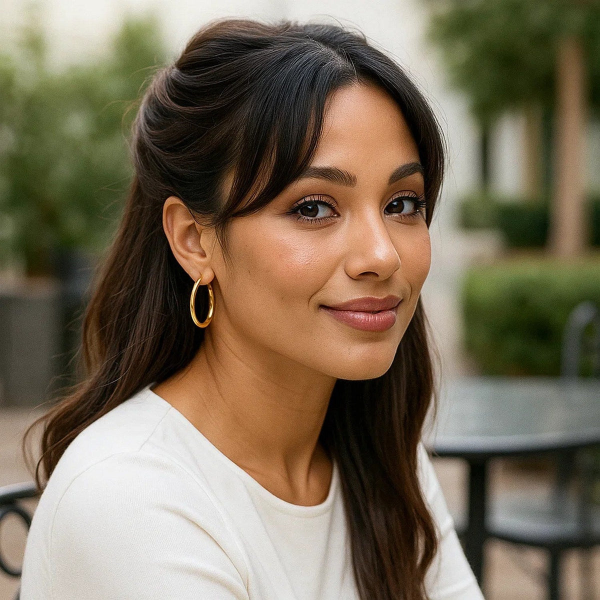 10k Yellow Gold Polished Hoop Earrings (3x30mm) - LinkagejewelrydesignLinkagejewelrydesign