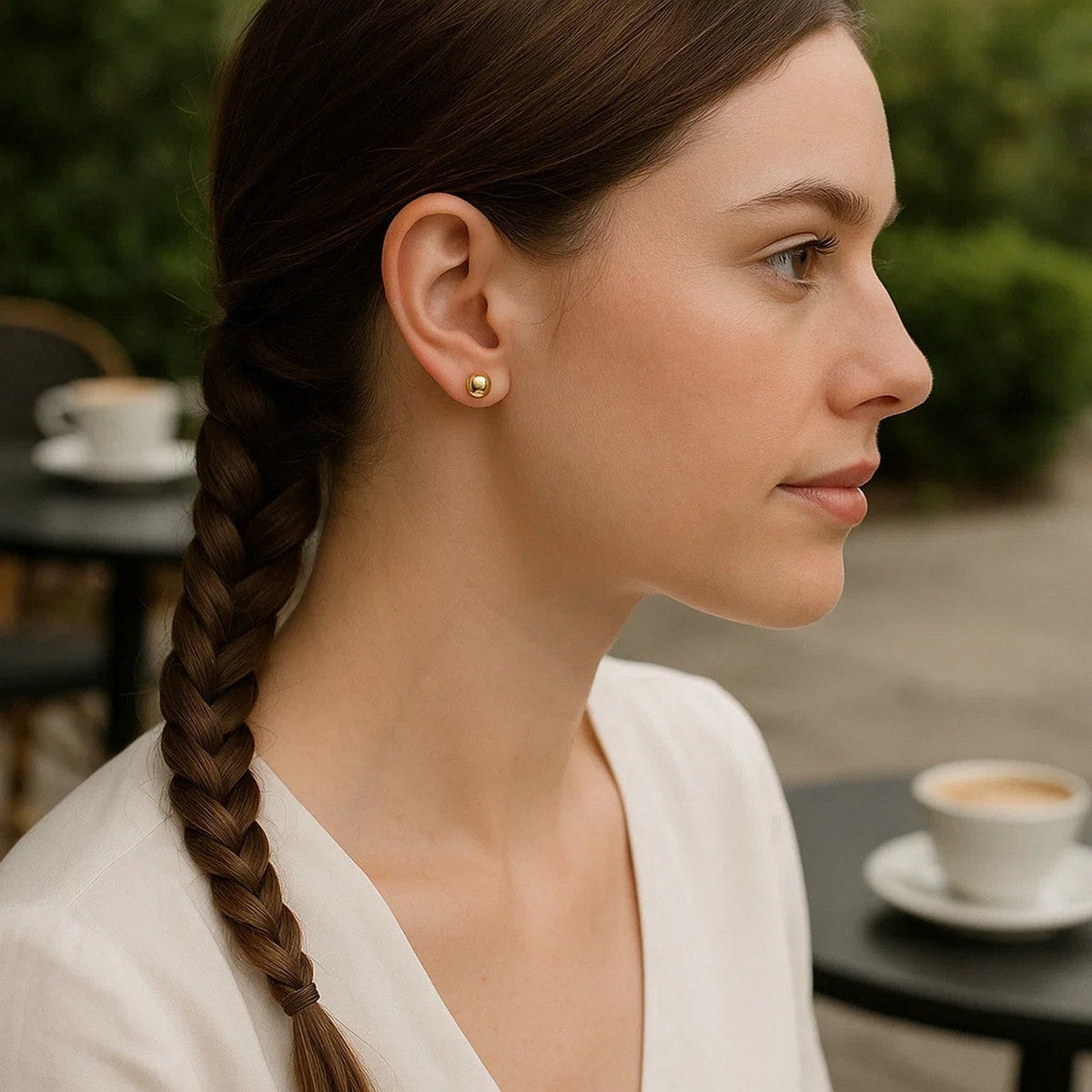 10k Yellow Gold Round Stud Earrings (5mm) - LinkagejewelrydesignLinkagejewelrydesign