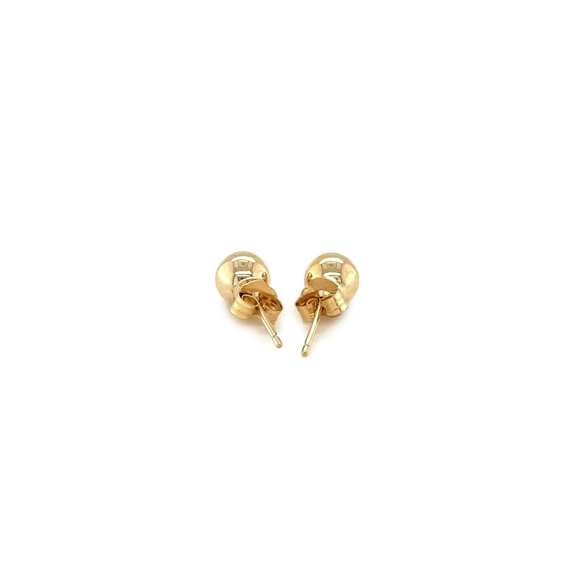10k Yellow Gold Round Stud Earrings (5mm) - LinkagejewelrydesignLinkagejewelrydesign