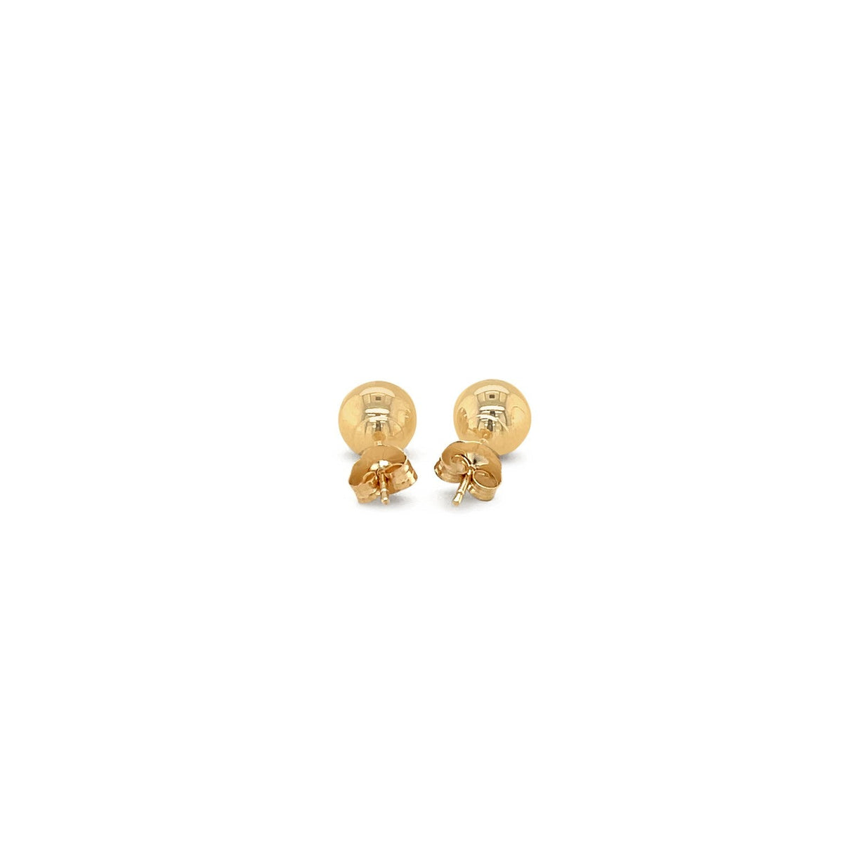 10k Yellow Gold Round Stud Earrings (6mm) - LinkagejewelrydesignLinkagejewelrydesign