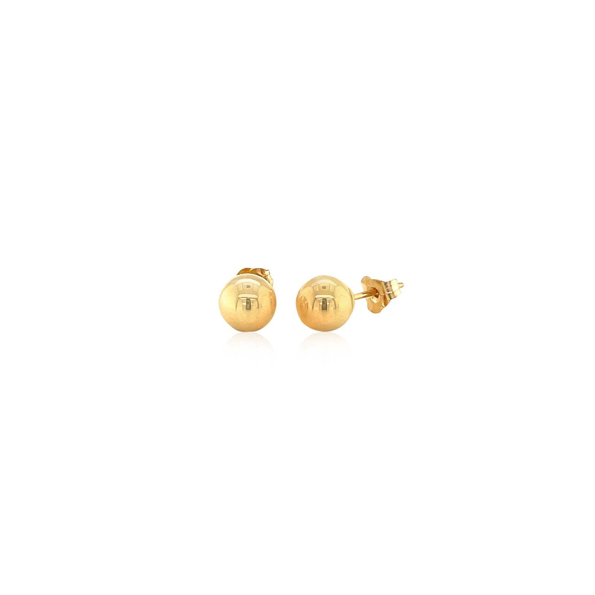 10k Yellow Gold Round Stud Earrings (6mm) - LinkagejewelrydesignLinkagejewelrydesign