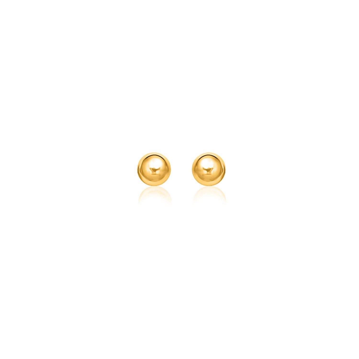 10k Yellow Gold Round Stud Earrings (6mm) - LinkagejewelrydesignLinkagejewelrydesign