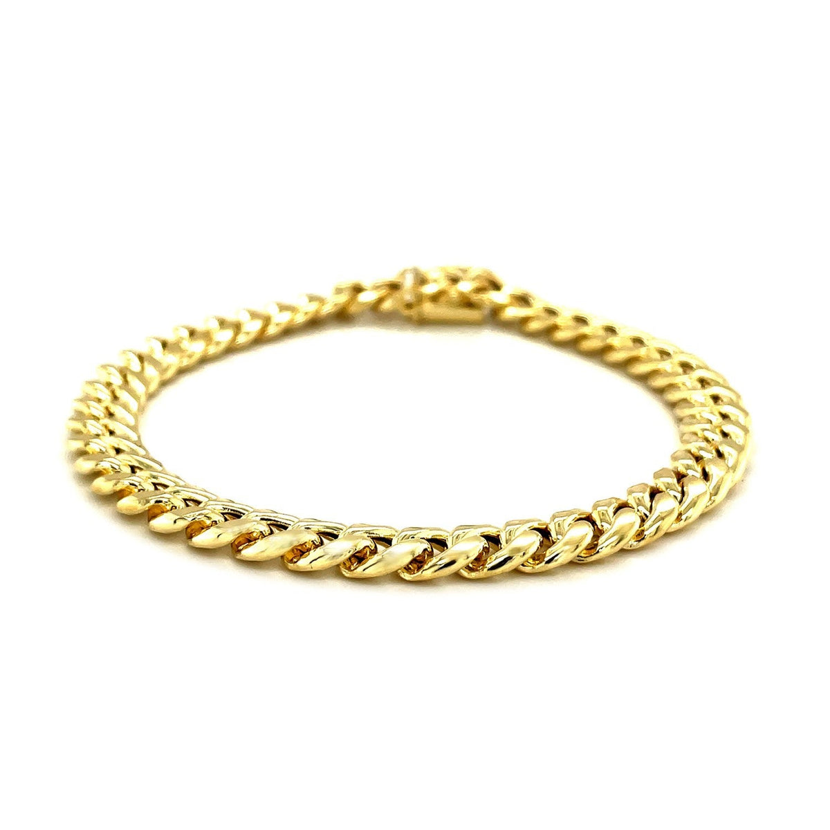 10k Yellow Gold Semi Solid Miami Cuban Bracelet (7.20 mm) - LinkagejewelrydesignLinkagejewelrydesign