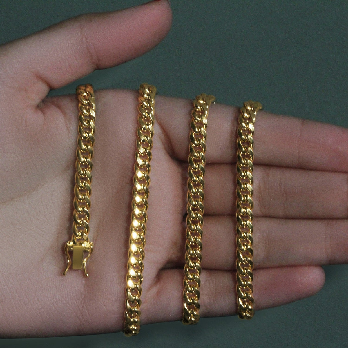 10k Yellow Gold Semi Solid Miami Cuban Chain (5.00 mm) - LinkagejewelrydesignLinkagejewelrydesign