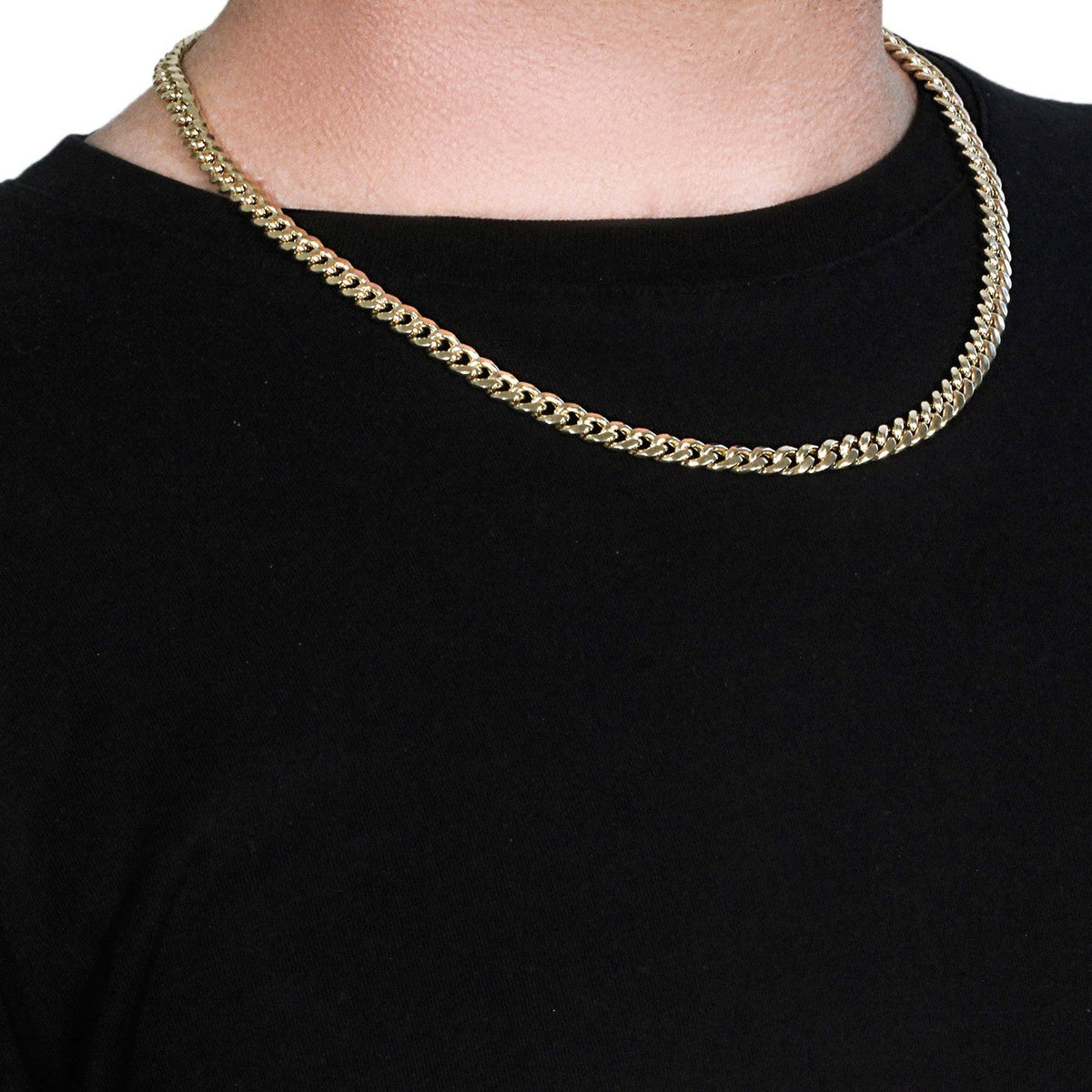 10k Yellow Gold Semi Solid Miami Cuban Chain (6.60 mm) - LinkagejewelrydesignLinkagejewelrydesign