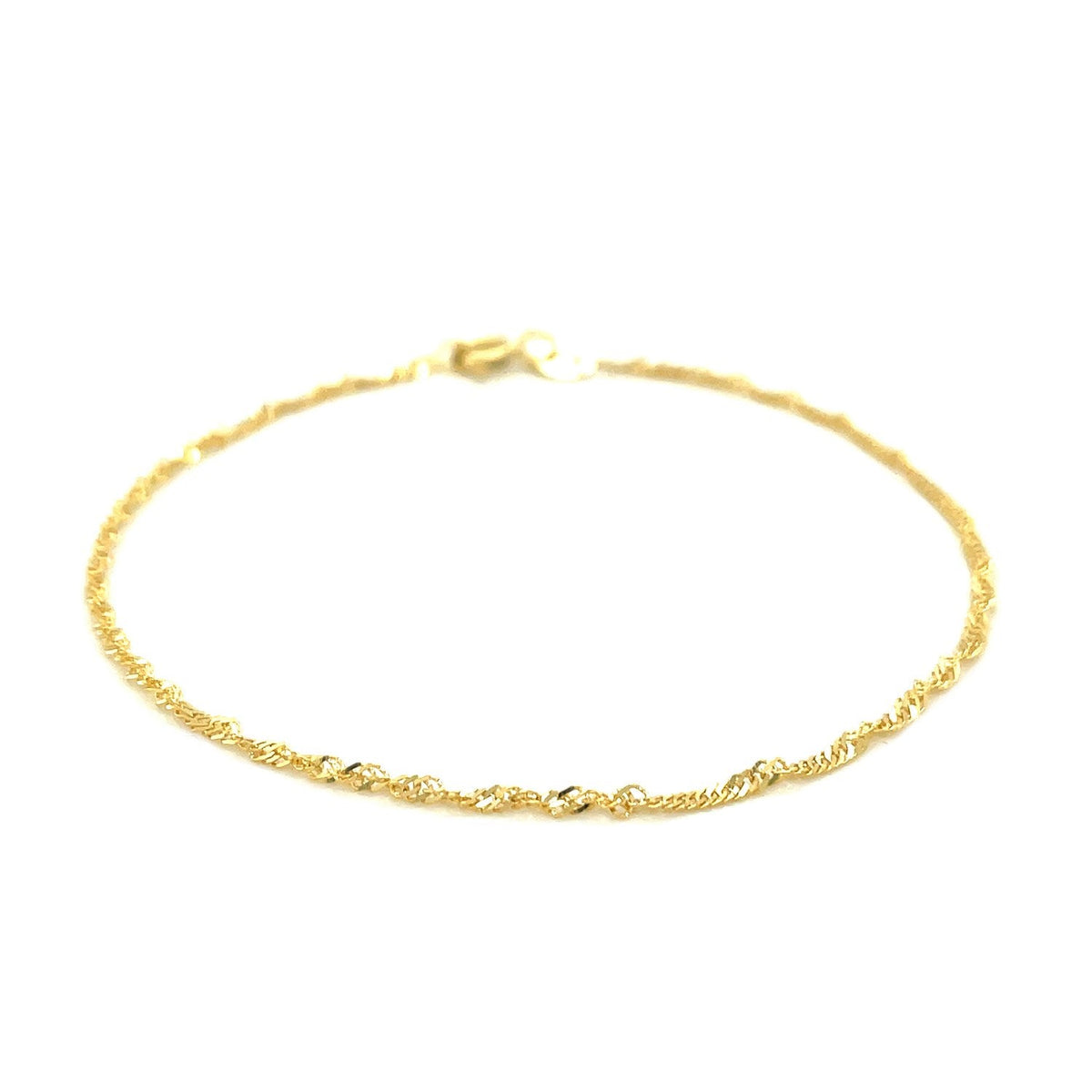 10k Yellow Gold Singapore Bracelet (1.50 mm) - LinkagejewelrydesignLinkagejewelrydesign