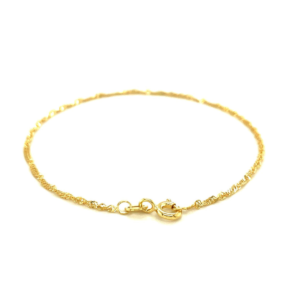 10k Yellow Gold Singapore Bracelet (1.50 mm) - LinkagejewelrydesignLinkagejewelrydesign