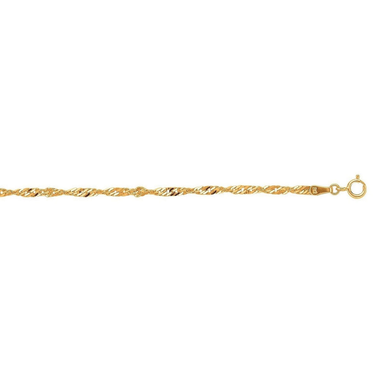 10k Yellow Gold Singapore Bracelet (2.20 mm) - LinkagejewelrydesignLinkagejewelrydesign