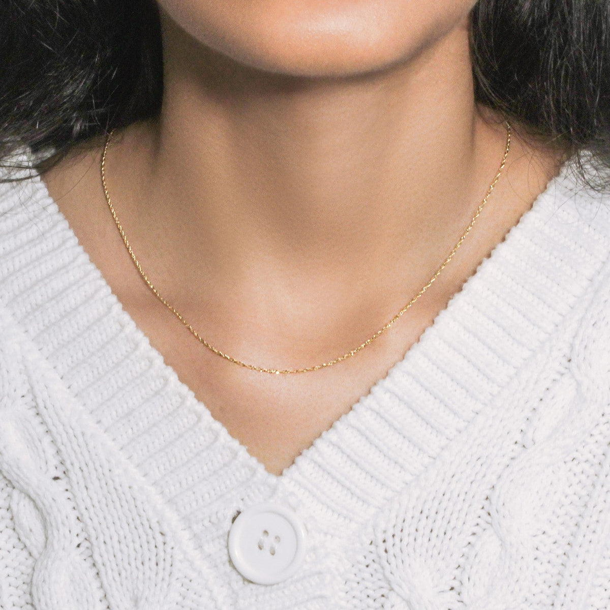 10k Yellow Gold Singapore Chain 1.0mm - LinkagejewelrydesignLinkagejewelrydesign