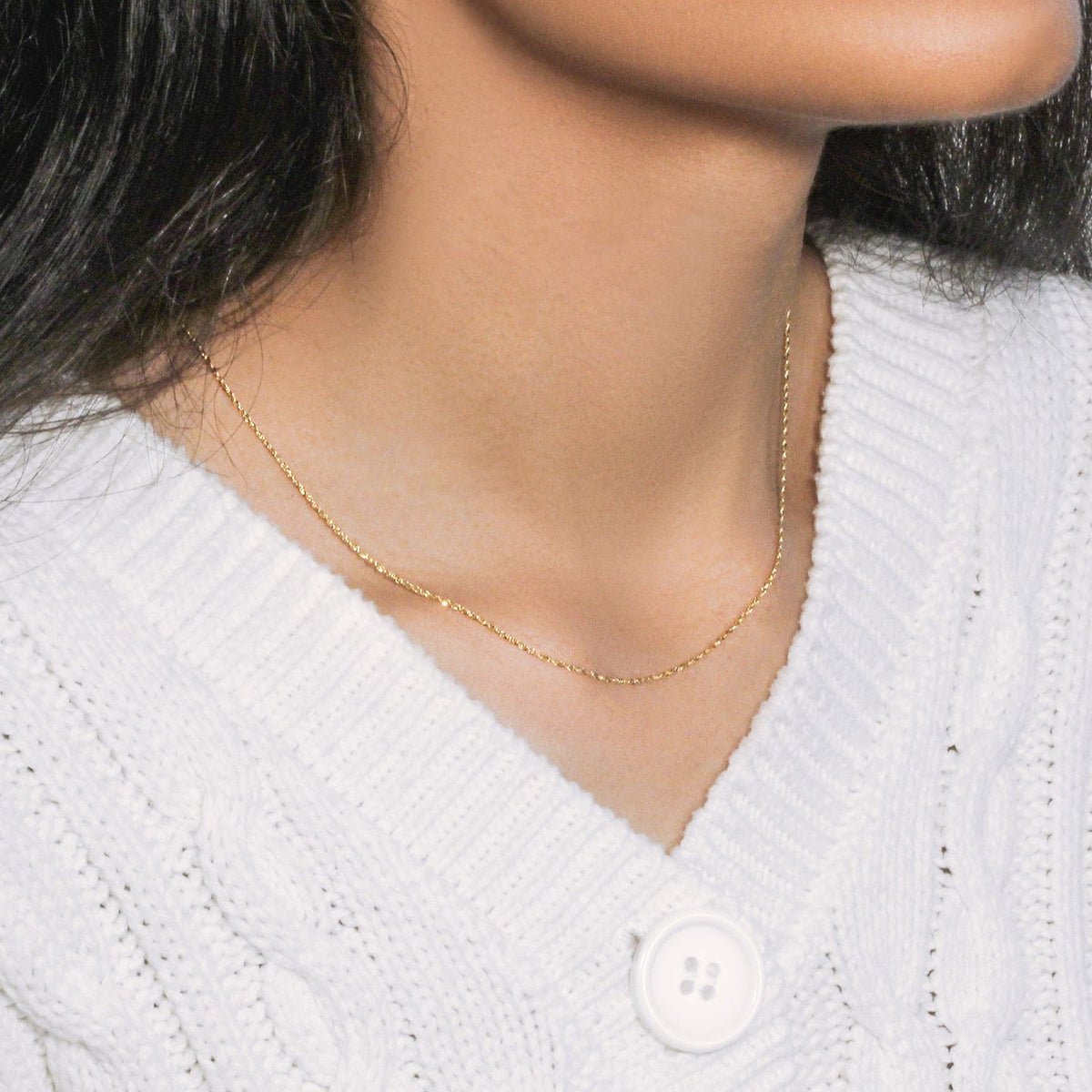 10k Yellow Gold Singapore Chain 1.0mm - LinkagejewelrydesignLinkagejewelrydesign