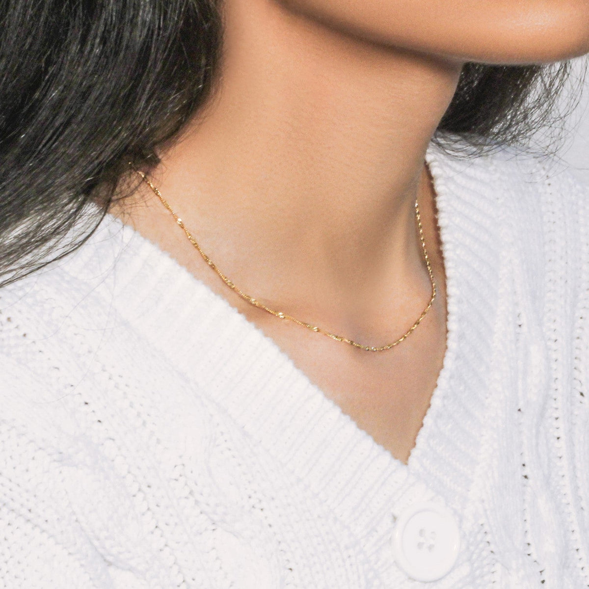 10k Yellow Gold Singapore Chain (1.50 mm) - LinkagejewelrydesignLinkagejewelrydesign