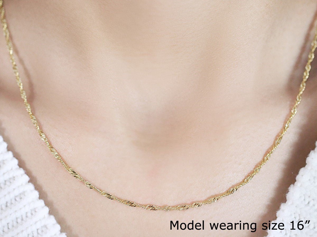 10k Yellow Gold Singapore Chain (1.80 mm) - LinkagejewelrydesignLinkagejewelrydesign