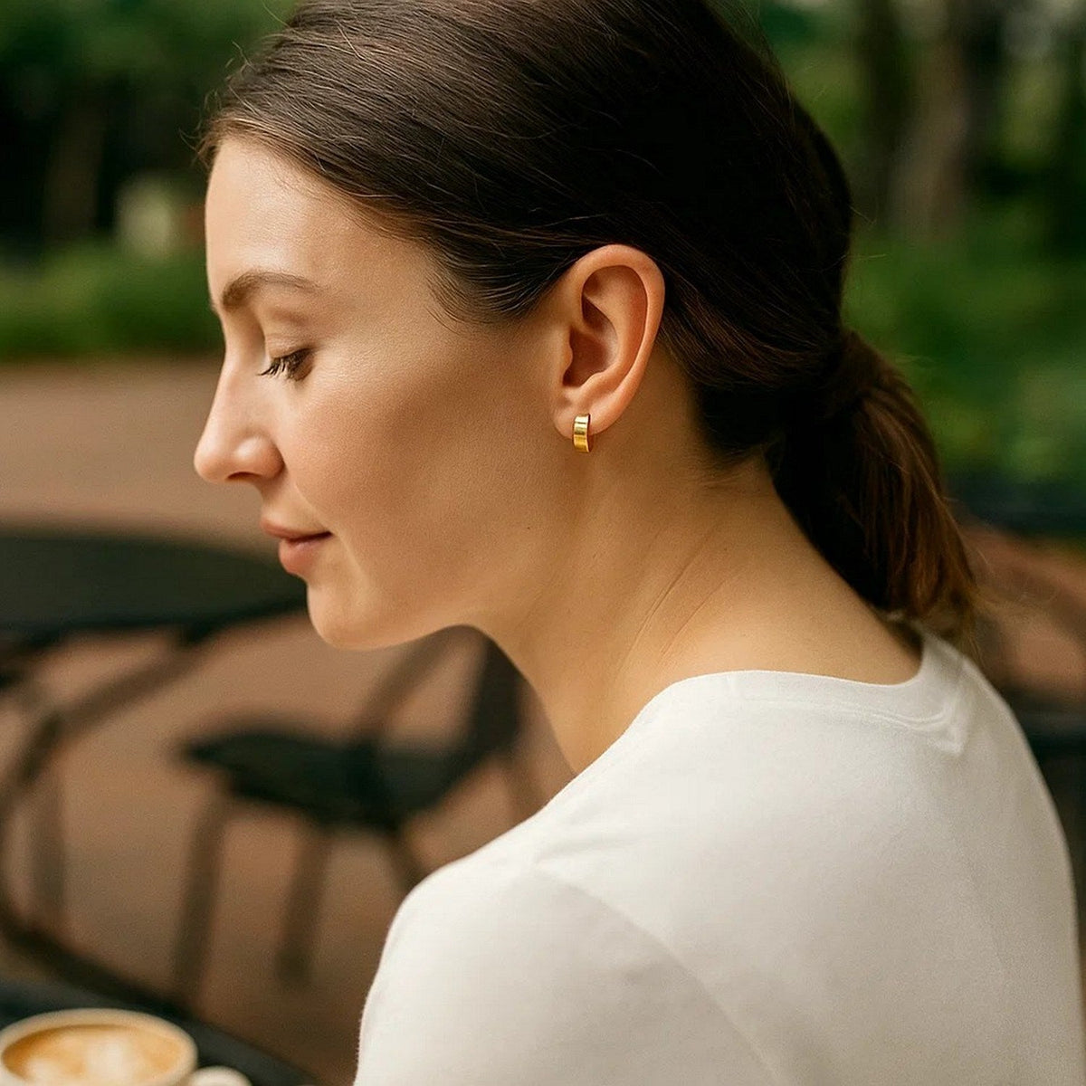 10k Yellow Gold Snuggable Hoop Earrings - LinkagejewelrydesignLinkagejewelrydesign