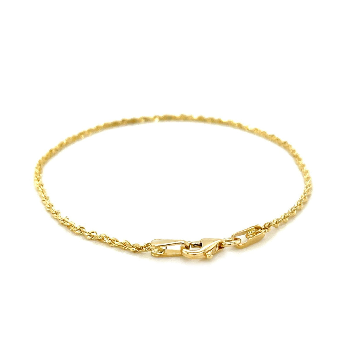 10k Yellow Gold Solid Diamond Cut Rope Bracelet (1.60 mm) - LinkagejewelrydesignLinkagejewelrydesign