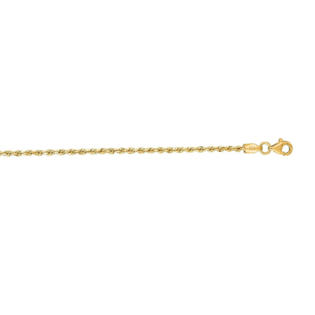 10k Yellow Gold Solid Diamond Cut Rope Bracelet (1.80 mm) - LinkagejewelrydesignLinkagejewelrydesign