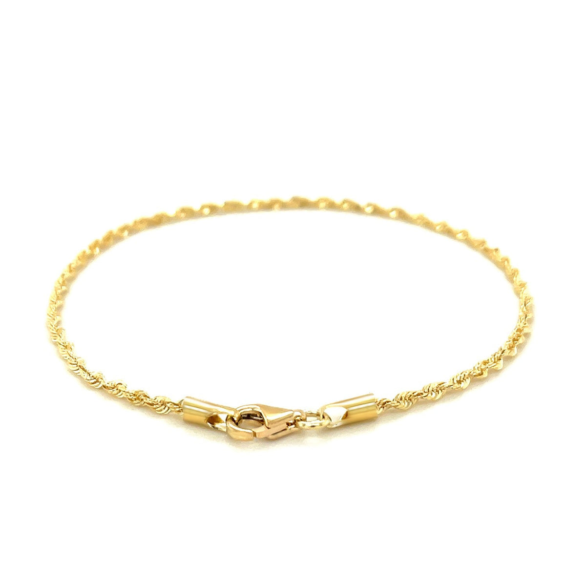 10k Yellow Gold Solid Diamond Cut Rope Bracelet (1.80 mm) - LinkagejewelrydesignLinkagejewelrydesign