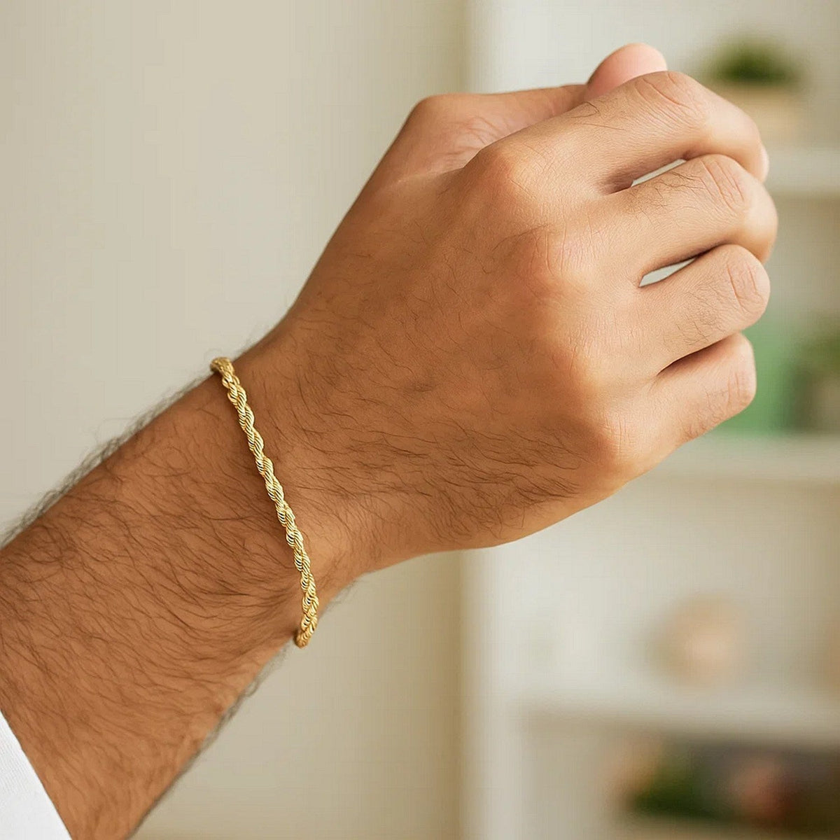 10k Yellow Gold Solid Diamond Cut Rope Bracelet (2.50 mm) - LinkagejewelrydesignLinkagejewelrydesign