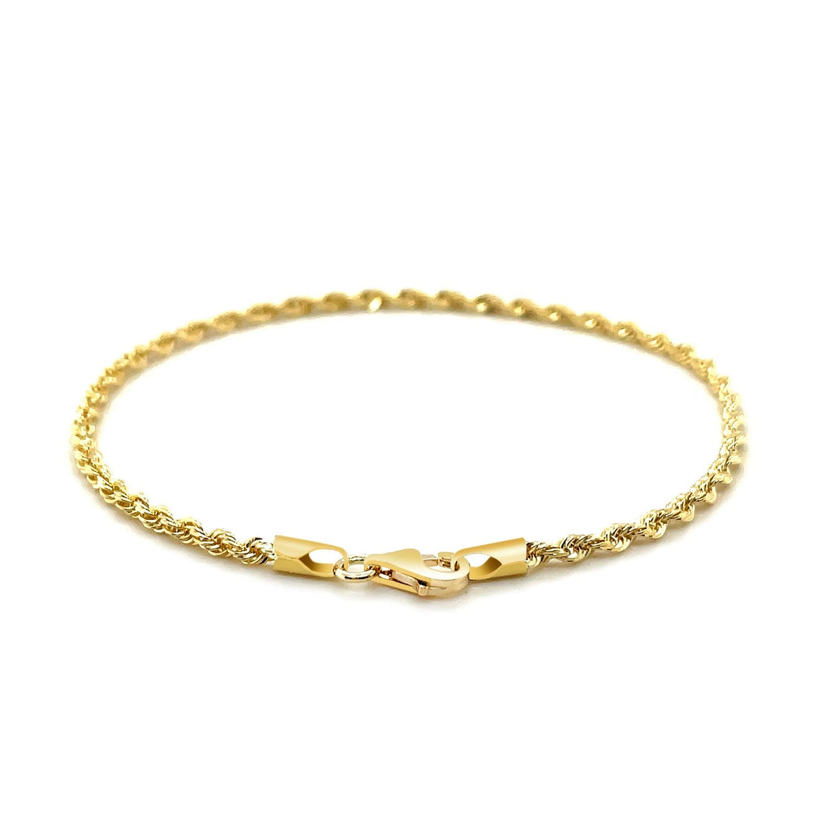 10k Yellow Gold Solid Diamond Cut Rope Bracelet (2.50 mm) - LinkagejewelrydesignLinkagejewelrydesign