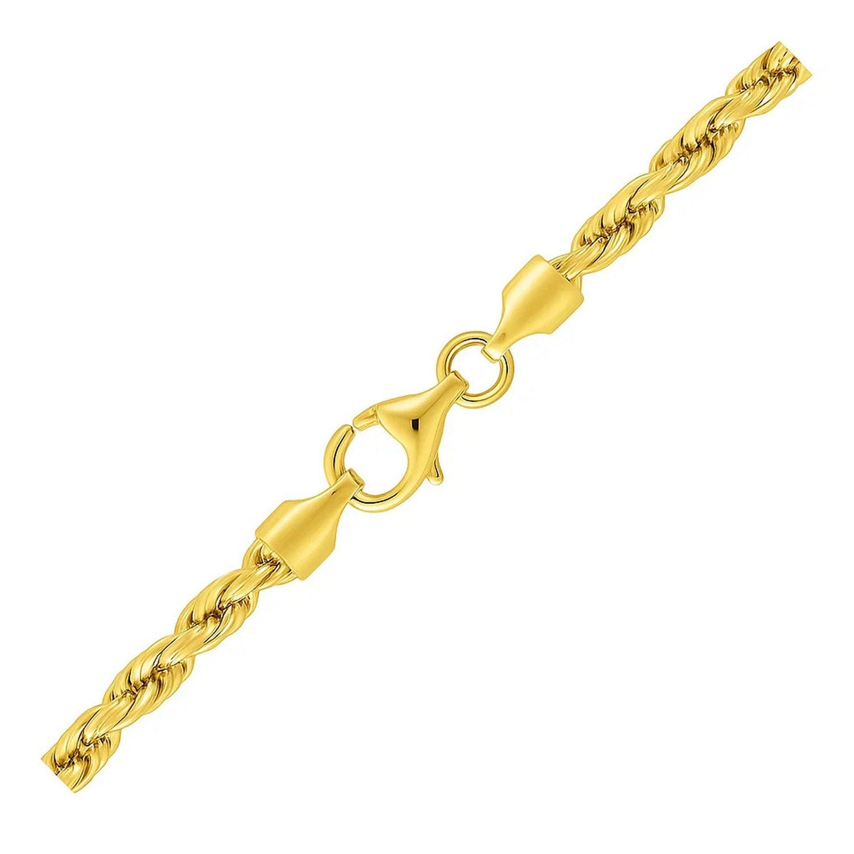 10k Yellow Gold Solid Diamond Cut Rope Bracelet (3.50 mm) - LinkagejewelrydesignLinkagejewelrydesign