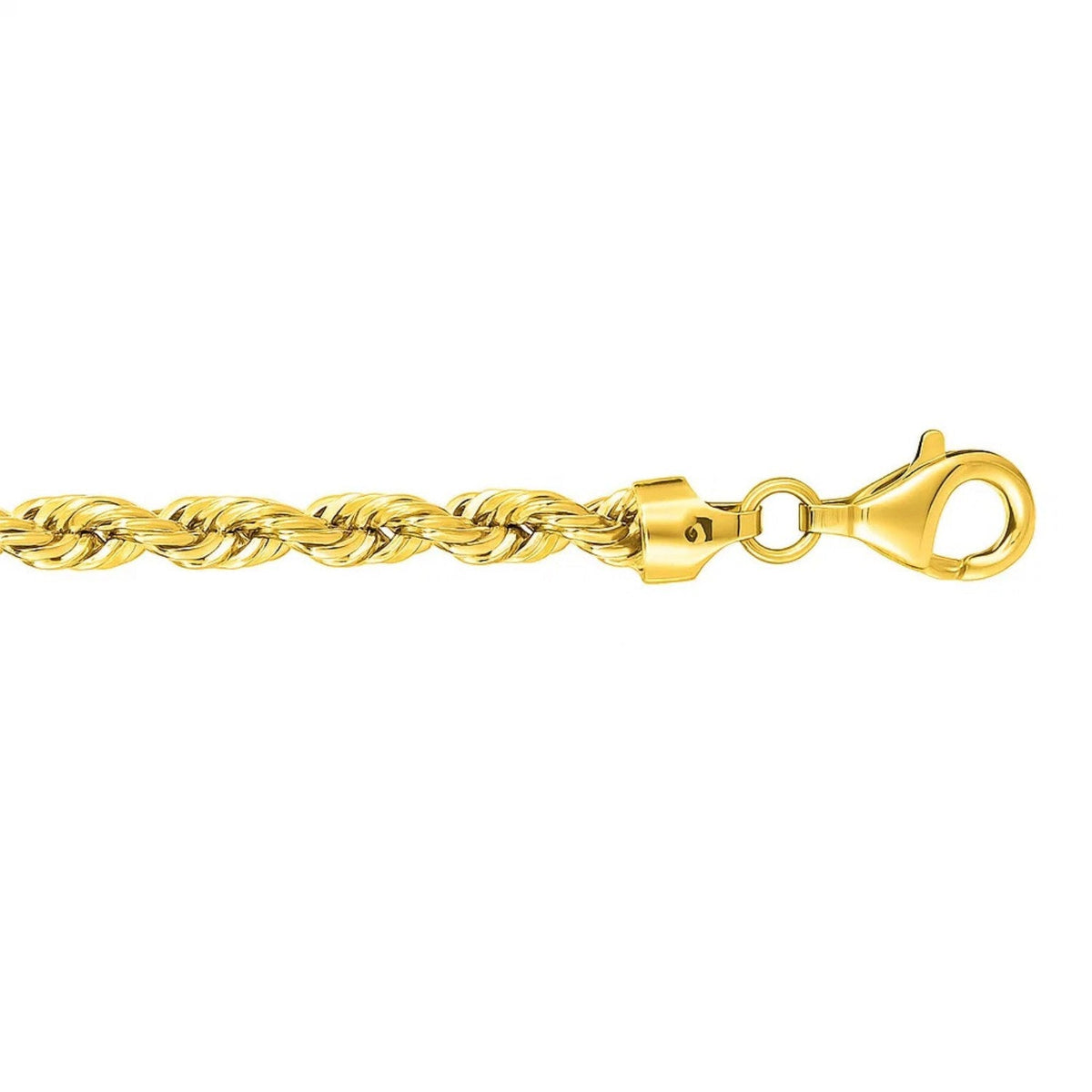 10k Yellow Gold Solid Diamond Cut Rope Bracelet (5.00 mm) - LinkagejewelrydesignLinkagejewelrydesign