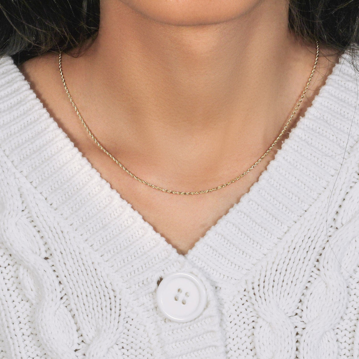 10k Yellow Gold Solid Diamond Cut Rope Chain (1.40 mm) - LinkagejewelrydesignLinkagejewelrydesign