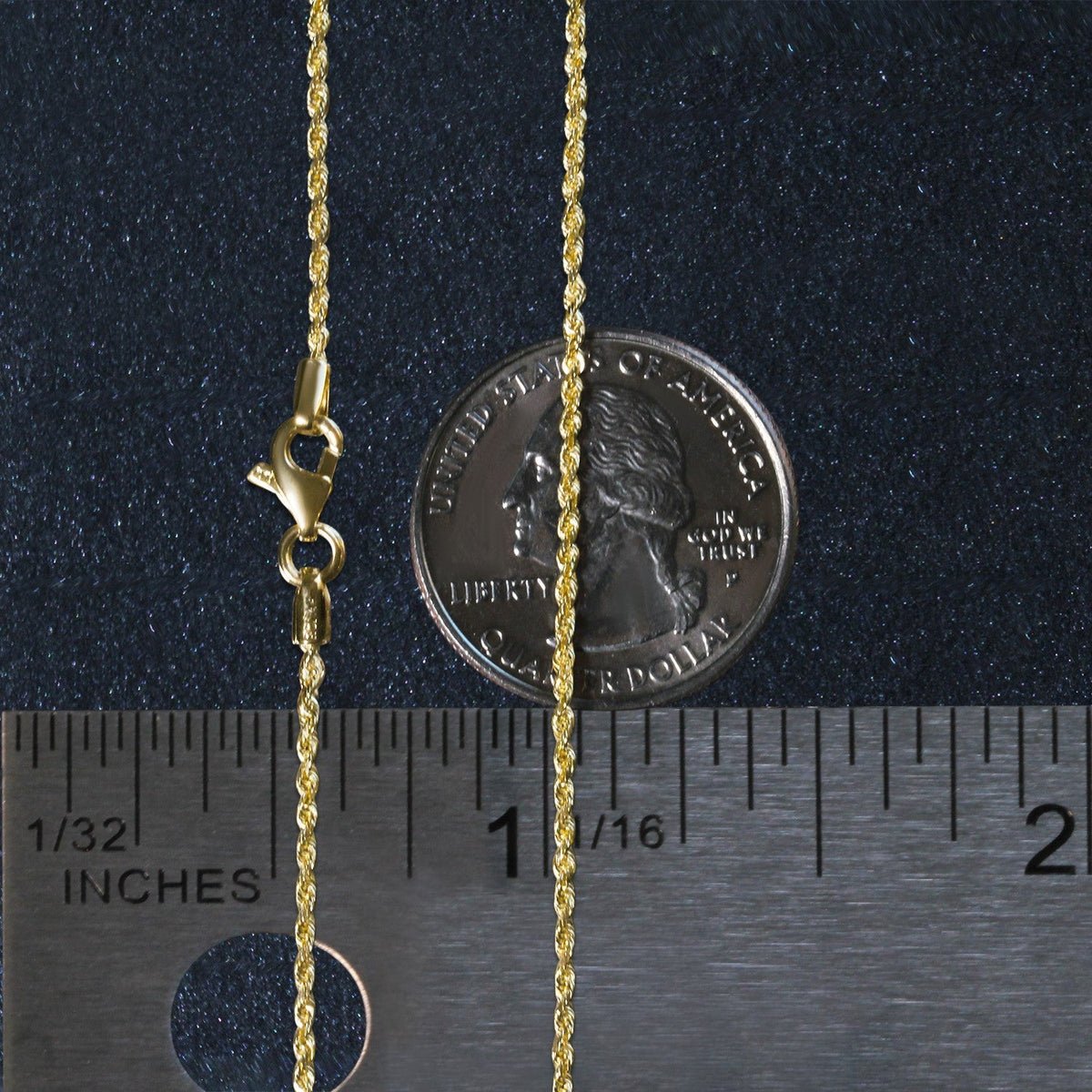 10k Yellow Gold Solid Diamond Cut Rope Chain (1.40 mm) - LinkagejewelrydesignLinkagejewelrydesign