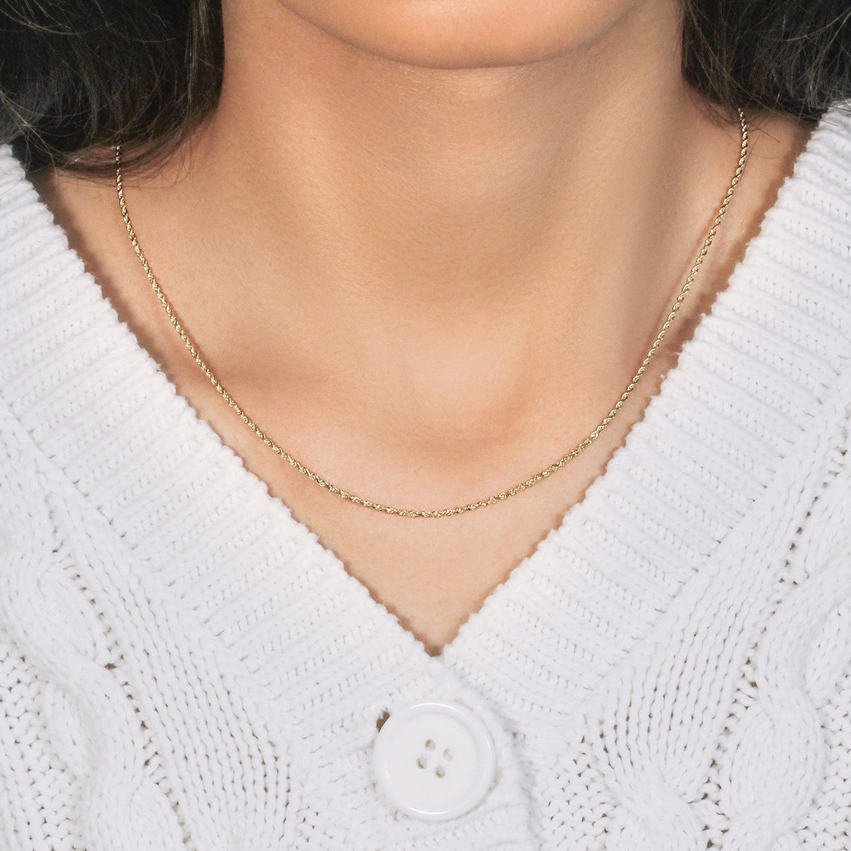 10k Yellow Gold Solid Diamond Cut Rope Chain (1.40 mm) - LinkagejewelrydesignLinkagejewelrydesign