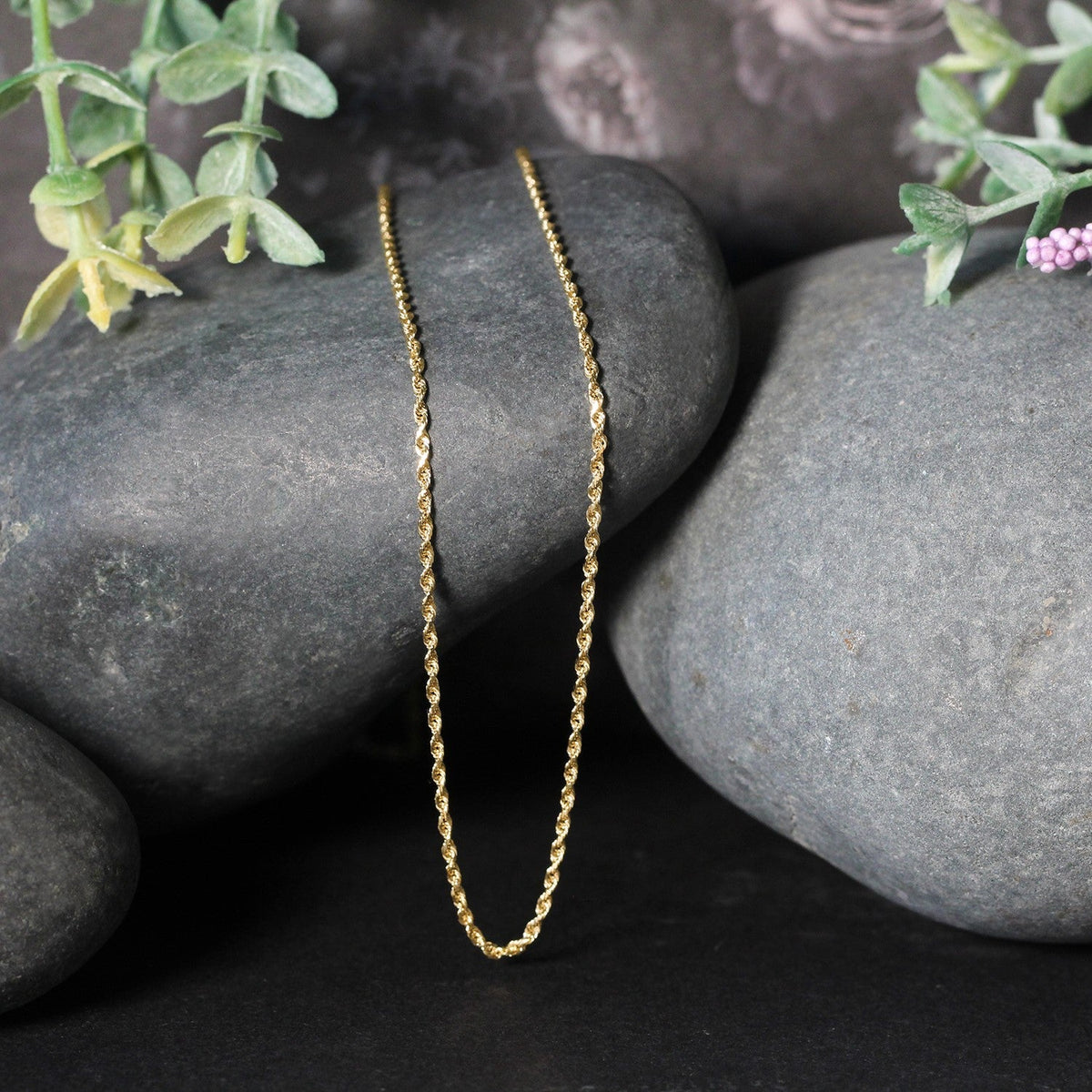 10k Yellow Gold Solid Diamond Cut Rope Chain (1.40 mm) - LinkagejewelrydesignLinkagejewelrydesign