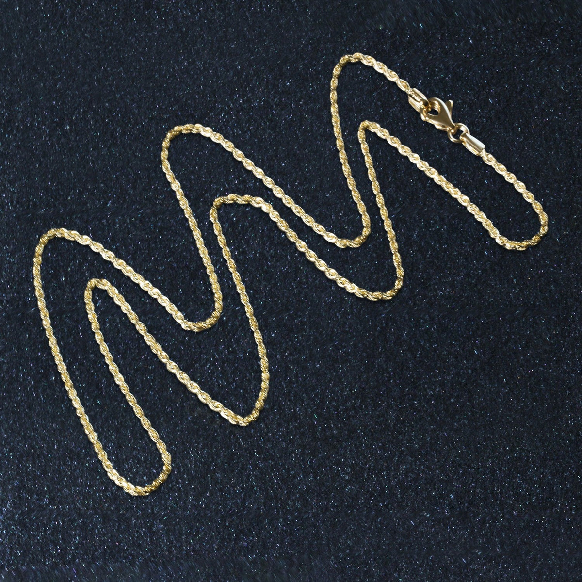 10k Yellow Gold Solid Diamond Cut Rope Chain (1.40 mm) - LinkagejewelrydesignLinkagejewelrydesign