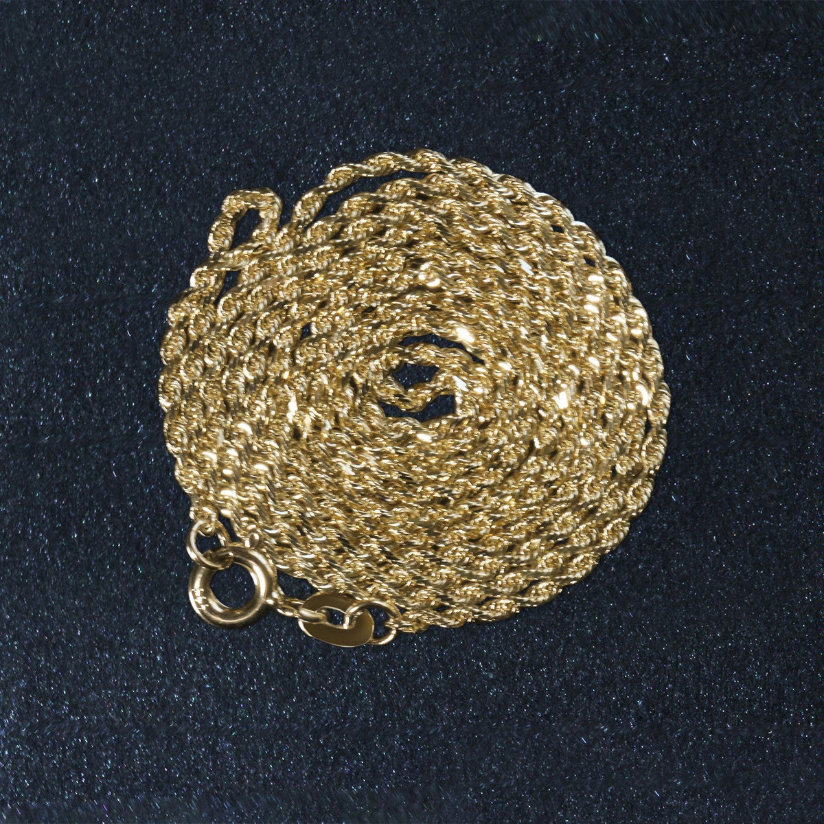 10k Yellow Gold Solid Diamond Cut Rope Chain (1.40 mm) - LinkagejewelrydesignLinkagejewelrydesign