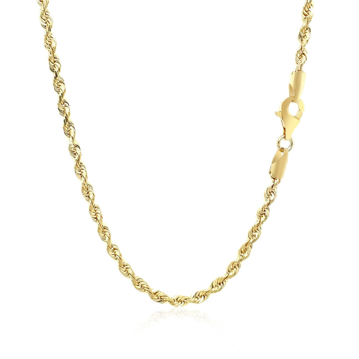 10k Yellow Gold Solid Diamond Cut Rope Chain (2.75 mm) - LinkagejewelrydesignLinkagejewelrydesign