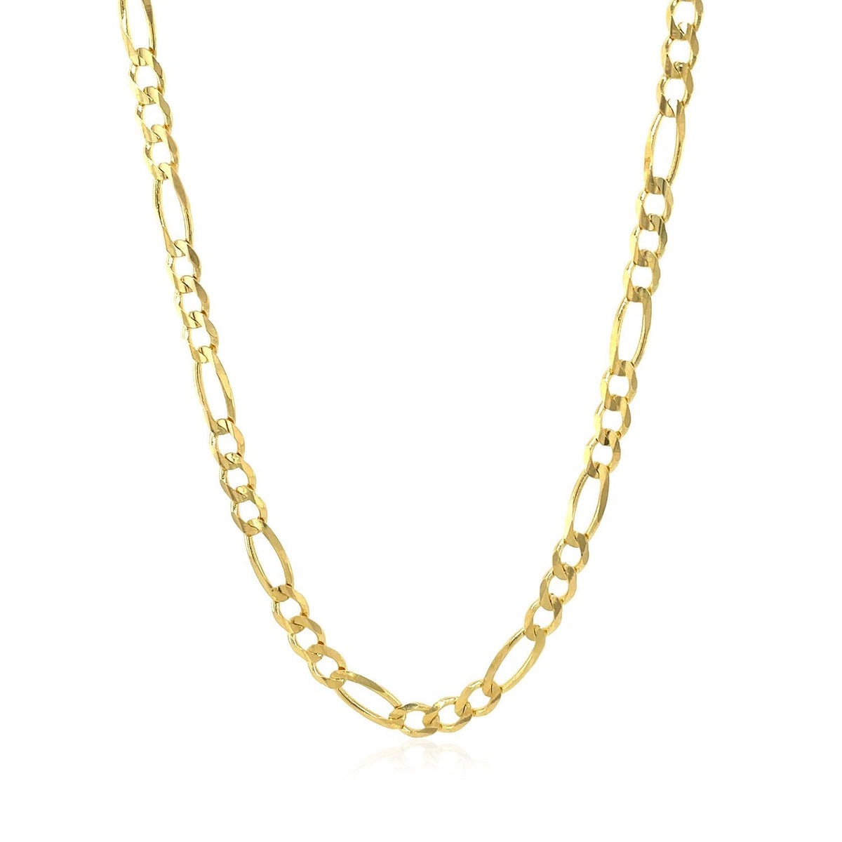 10K Yellow Gold Solid Figaro Chain (3.70 mm) - LinkagejewelrydesignLinkagejewelrydesign