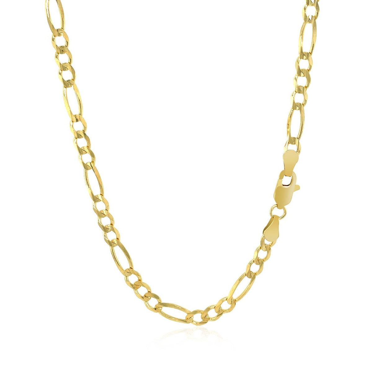 10K Yellow Gold Solid Figaro Chain (3.70 mm) - LinkagejewelrydesignLinkagejewelrydesign