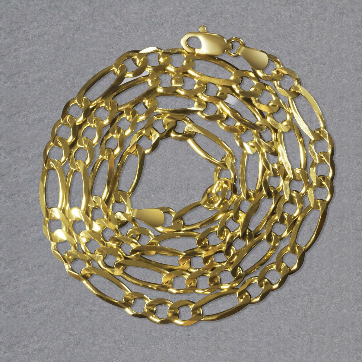 10K Yellow Gold Solid Figaro Chain (4.50 mm) - LinkagejewelrydesignLinkagejewelrydesign