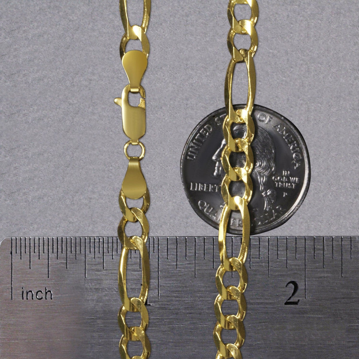 10K Yellow Gold Solid Figaro Chain (5.30 mm) - LinkagejewelrydesignLinkagejewelrydesign