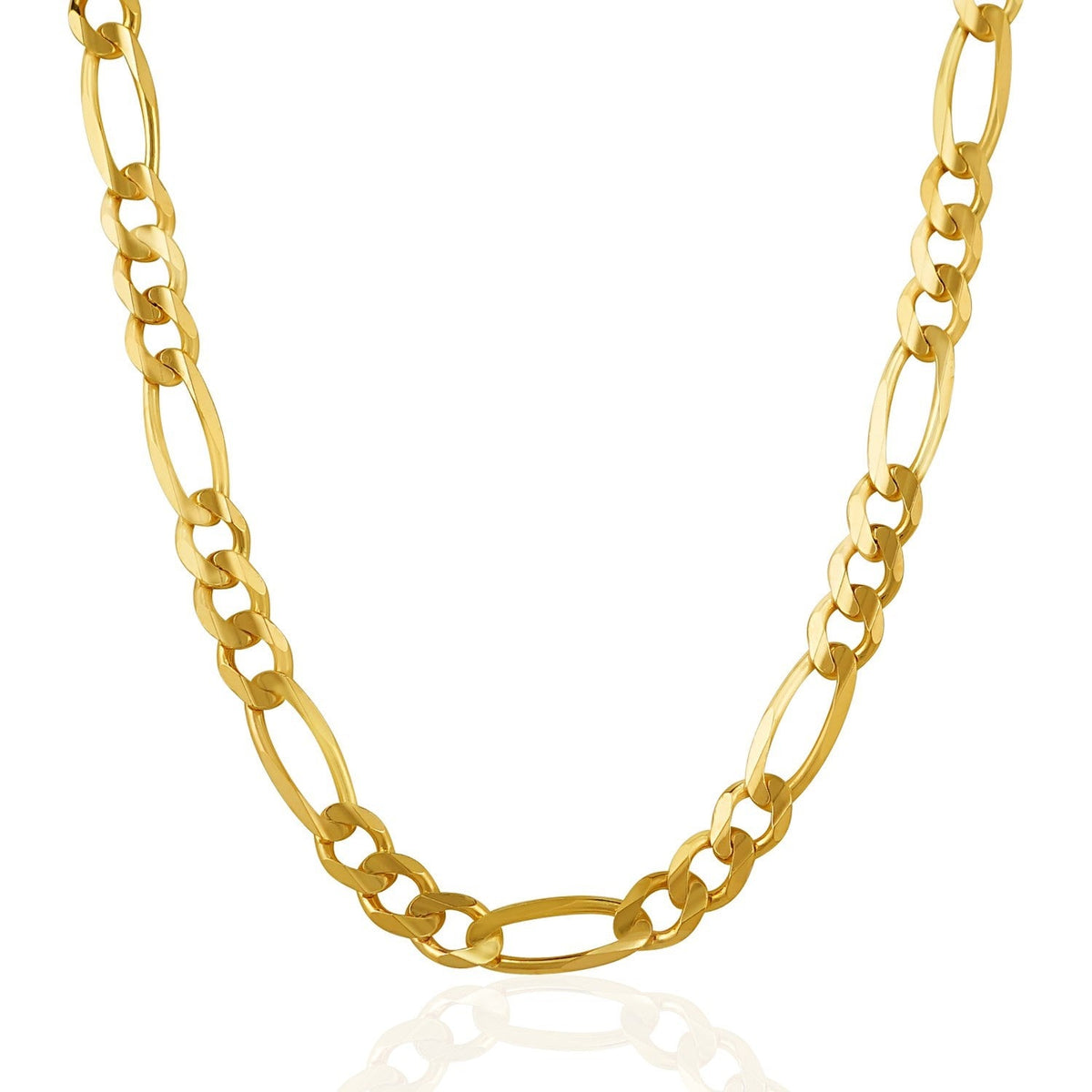 10K Yellow Gold Solid Figaro Chain (6.60 mm) - LinkagejewelrydesignLinkagejewelrydesign