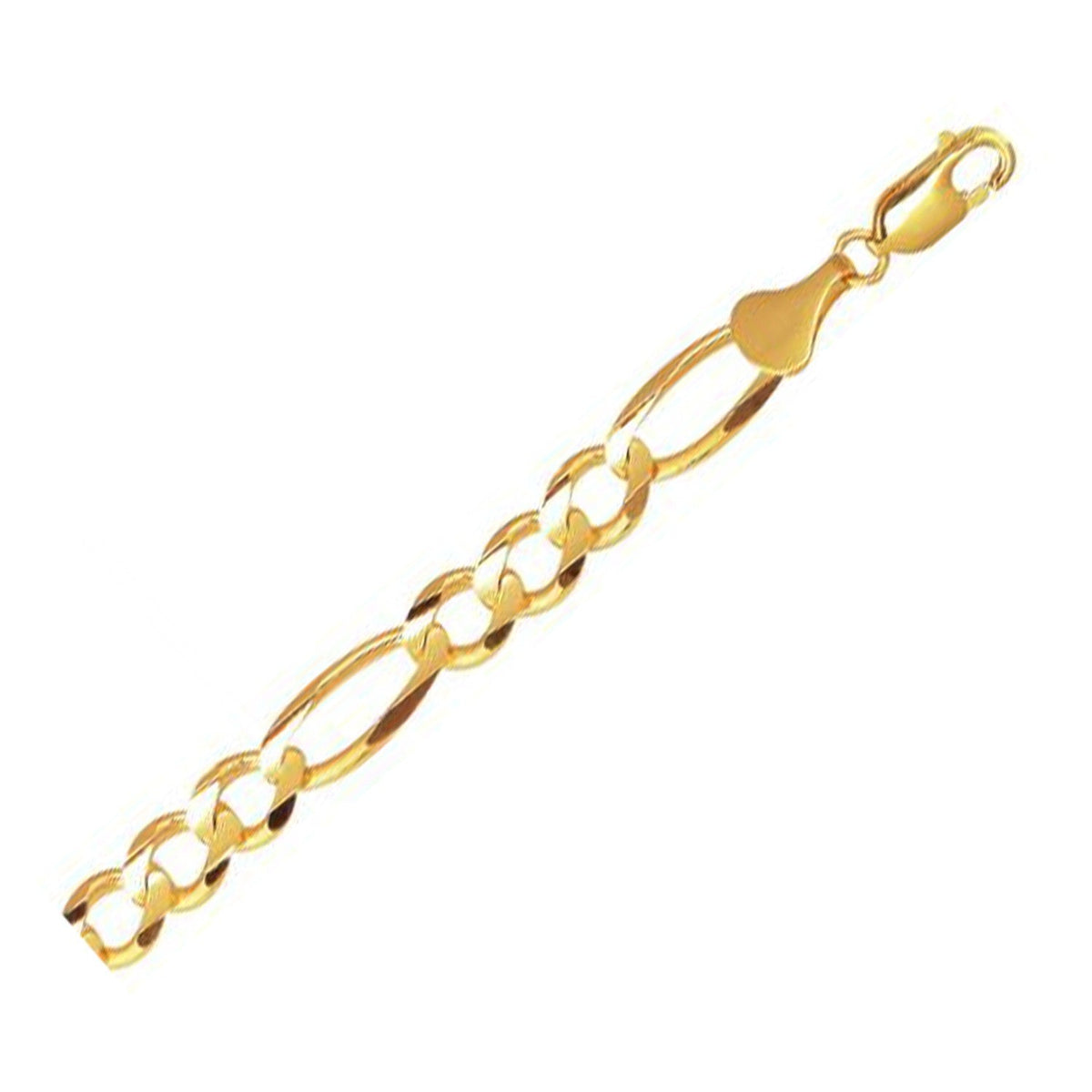 10K Yellow Gold Solid Figaro Chain (7.90 mm) - LinkagejewelrydesignLinkagejewelrydesign