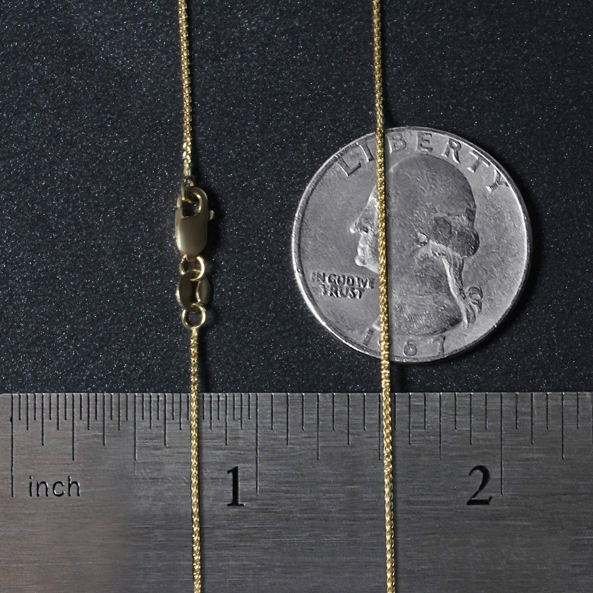 10k Yellow Gold Wheat Chain 0.6mm (0.60 mm) - LinkagejewelrydesignLinkagejewelrydesign