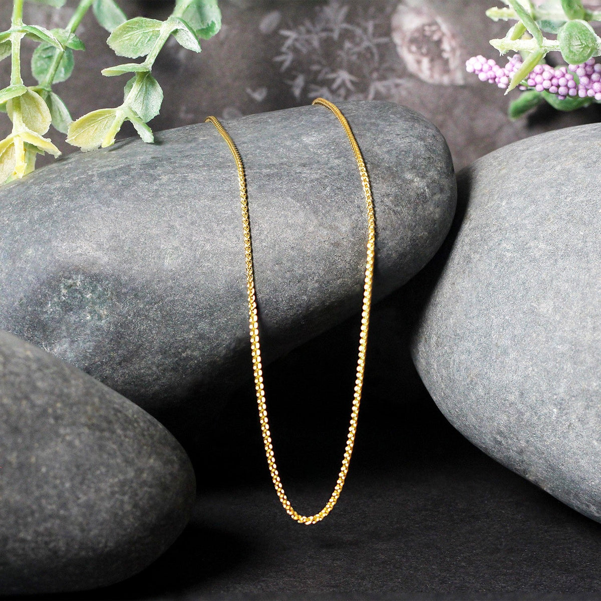 10k Yellow Gold Wheat Chain 1.0mm - LinkagejewelrydesignLinkagejewelrydesign