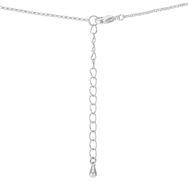 1.4 Ct Rhodium Pendant Necklace with Interlocking Circles and CZ - LinkagejewelrydesignLinkagejewelrydesign