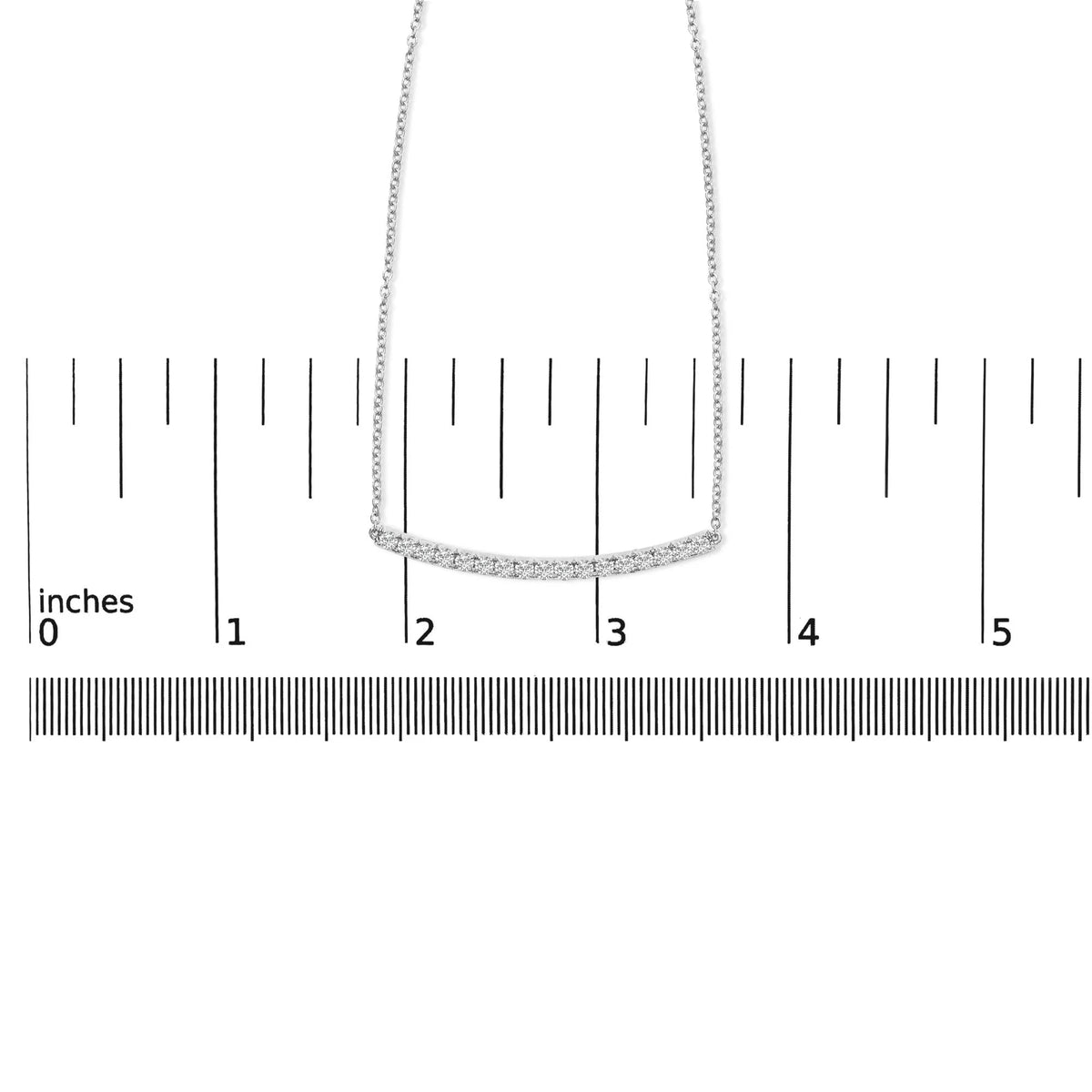 14K Gold 1.00 Cttw Diamond Curved Bar Pendant Necklace (H - I Color, VS2 - SI1 Clarity) - 18 Inches - LinkagejewelrydesignLinkagejewelrydesign