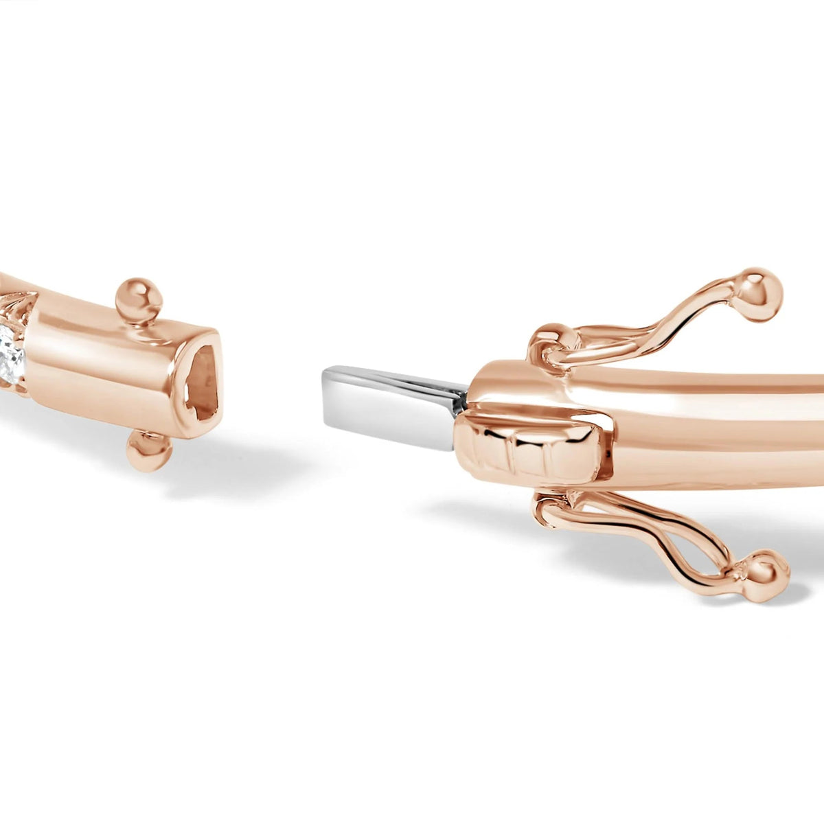 14K Gold 1.00 Cttw Half Eternity Diamond Bangle Bracelet (G - H Color, SI2 - I1 Clarity) - 7" Inches - LinkagejewelrydesignLinkagejewelrydesign