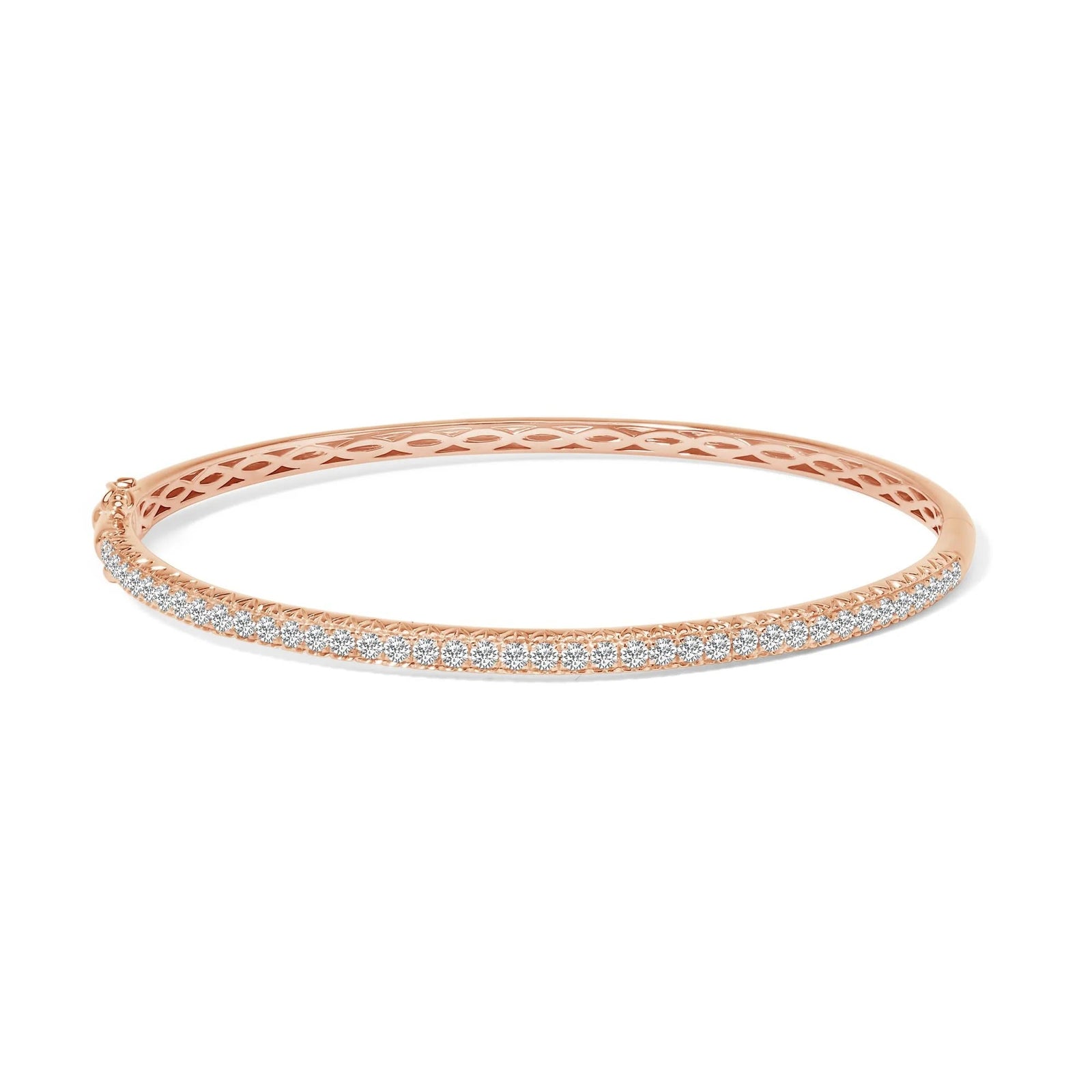 14K Gold 1.00 Cttw Half Eternity Diamond Bangle Bracelet (G - H Color, SI2 - I1 Clarity) - 7" Inches - LinkagejewelrydesignLinkagejewelrydesign