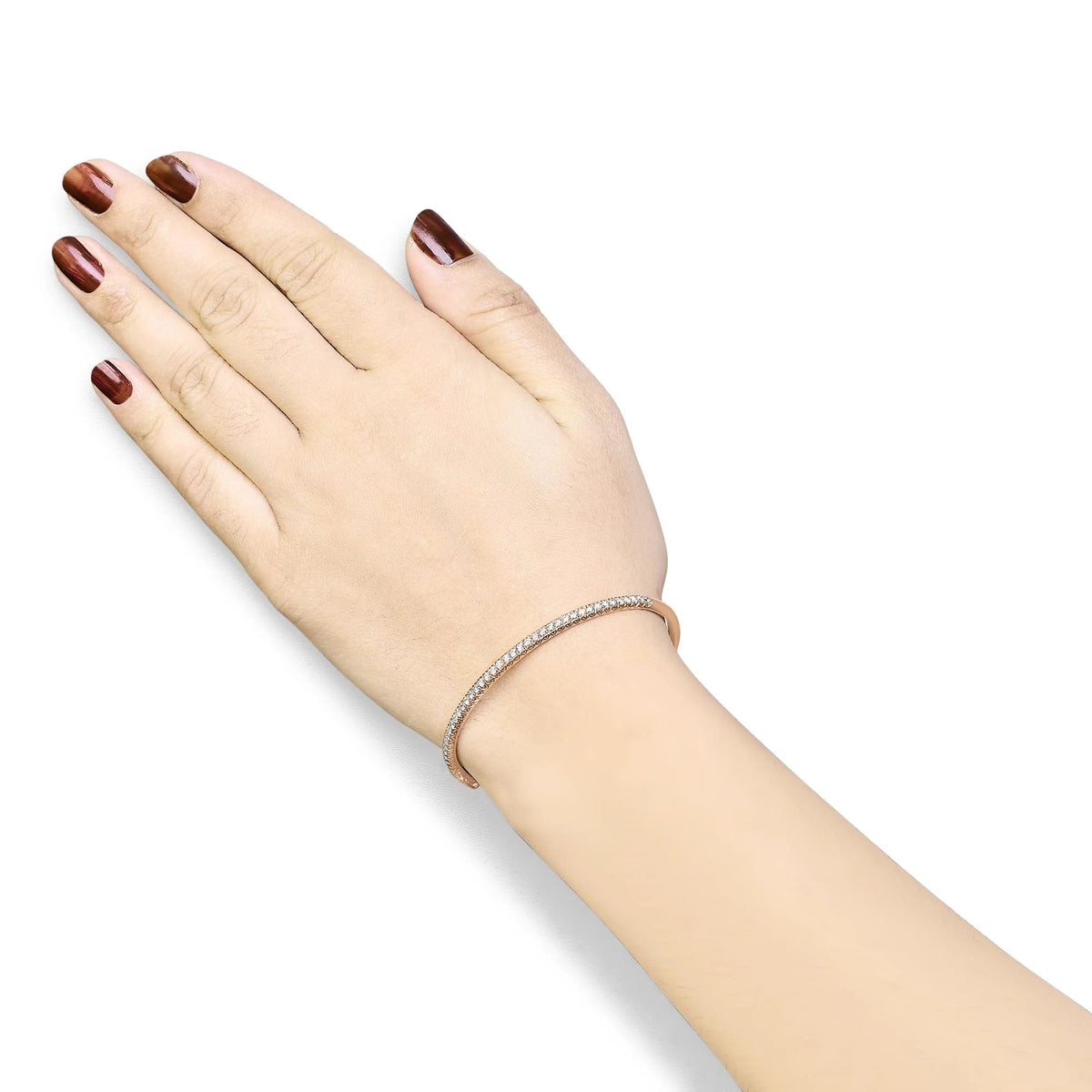 14K Gold 1.00 Cttw Half Eternity Diamond Bangle Bracelet (G - H Color, SI2 - I1 Clarity) - 7" Inches - LinkagejewelrydesignLinkagejewelrydesign