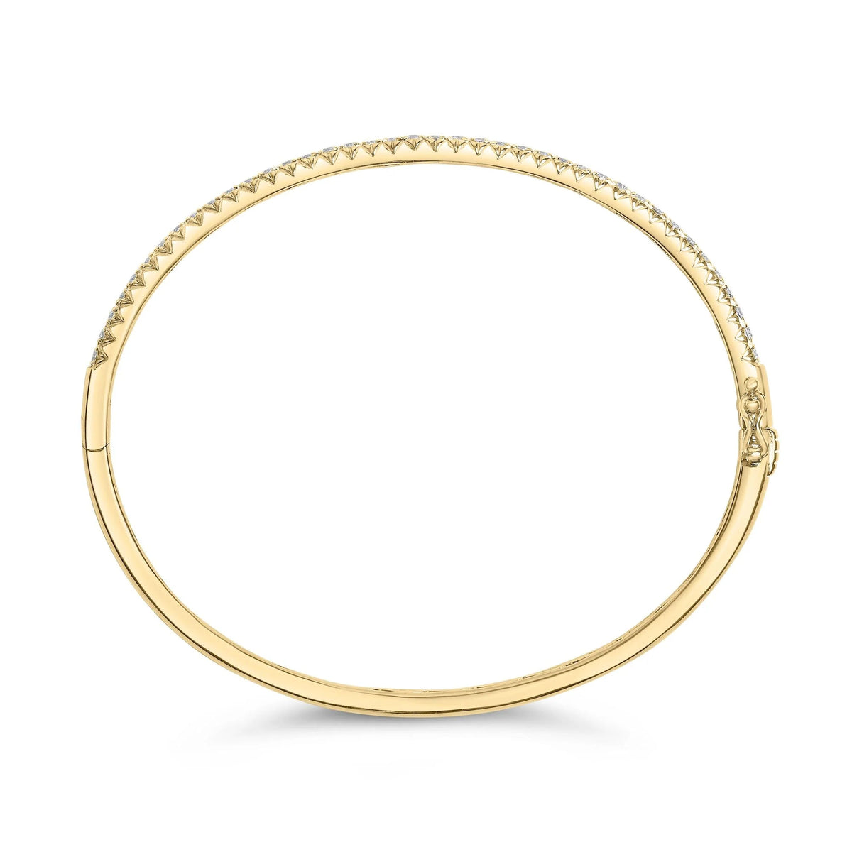 14K Gold 1.00 Cttw Half Eternity Diamond Bangle Bracelet (G - H Color, SI2 - I1 Clarity) - 7" Inches - LinkagejewelrydesignLinkagejewelrydesign