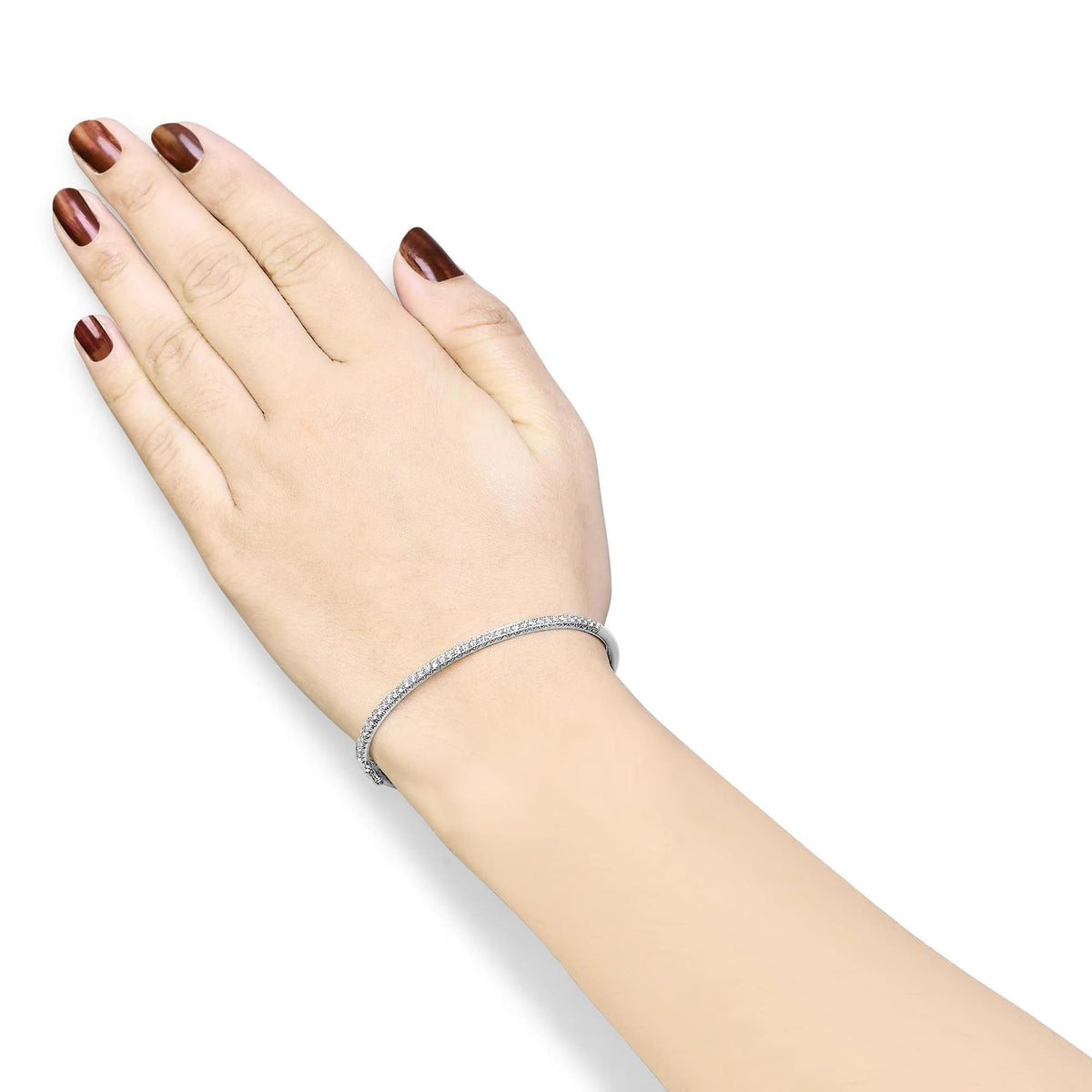 14K Gold 1.00 Cttw Half Eternity Diamond Bangle Bracelet (G - H Color, SI2 - I1 Clarity) - 7" Inches - LinkagejewelrydesignLinkagejewelrydesign