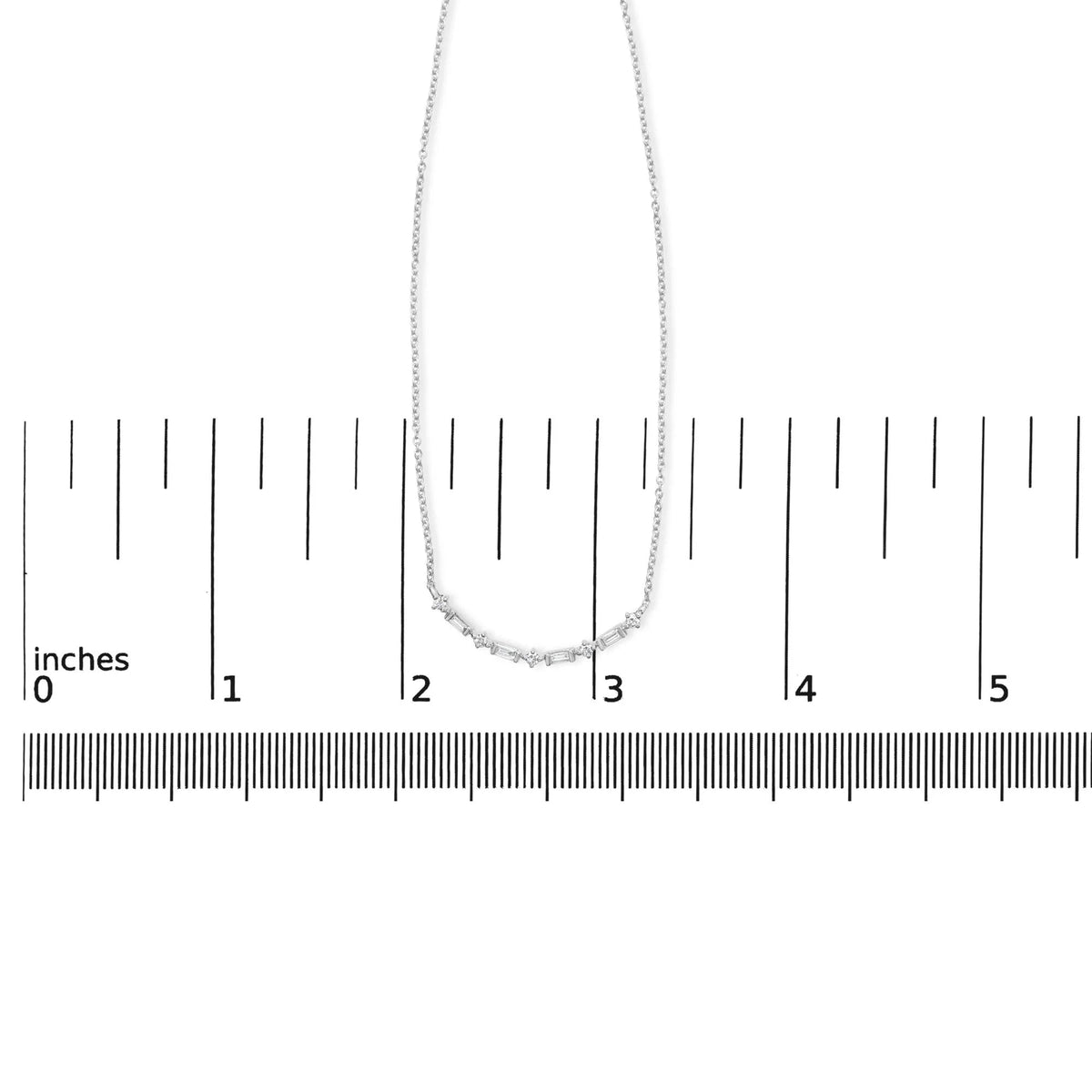 14K Gold 1/5 Cttw Diamond Mixed Shape Curve Bar Pendant Necklace (H - I Color, VS2 - SI1 Clarity) - 18&quot; Inches - LinkagejewelrydesignLinkagejewelrydesign