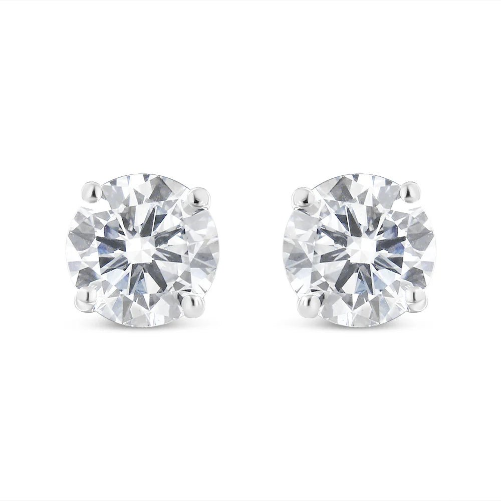 14K Gold 2.00 Cttw Lab Grown Round Brilliant - Cut Diamond Classic 4 - Prong Stud Earrings with Screw Backs (F - G color, VVS2 - VS1 Clarity) - LinkagejewelrydesignLinkagejewelrydesign
