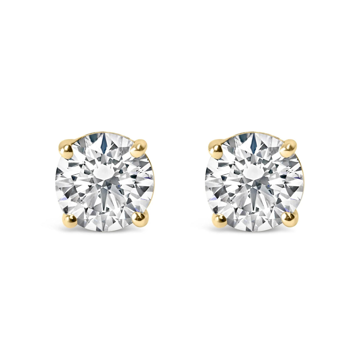 14K Gold 2.00 Cttw Lab Grown Round Brilliant - Cut Diamond Classic 4 - Prong Stud Earrings with Screw Backs (F - G color, VVS2 - VS1 Clarity) - LinkagejewelrydesignLinkagejewelrydesign